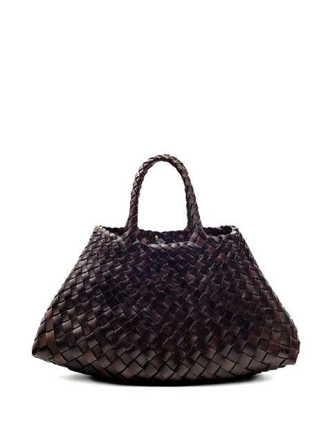 DRAGON DIFFUSION small Santa Croce interwoven tote bag - Brown - zdjęcie produktu nr 1