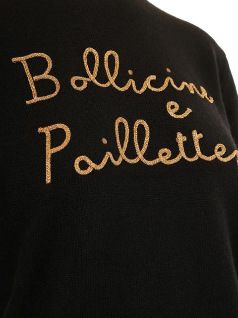 MC2 Saint Barth New Queen Bollicine E Pailettes embroidered sweater - Black