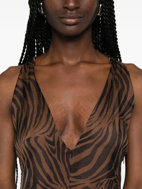 Max Mara zebra-print maxi dress - Brown