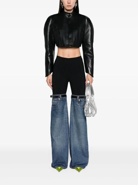 Coperni Hybrid denim-panels trousers - Black