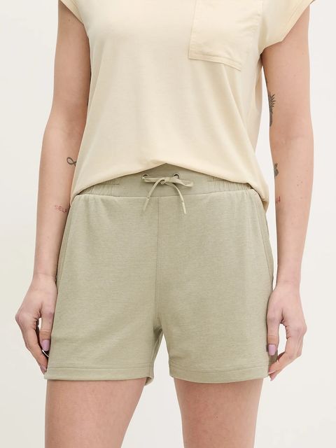Helly Hansen szorty outdoorowe LIFA TECH damskie kolor beżowy gładkie high waist 63419 - zdjęcie produktu nr 1