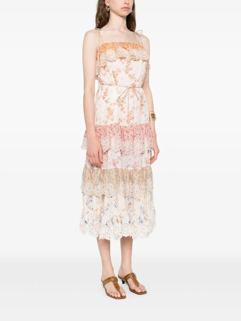 ZIMMERMANN floral-print midi dress - White