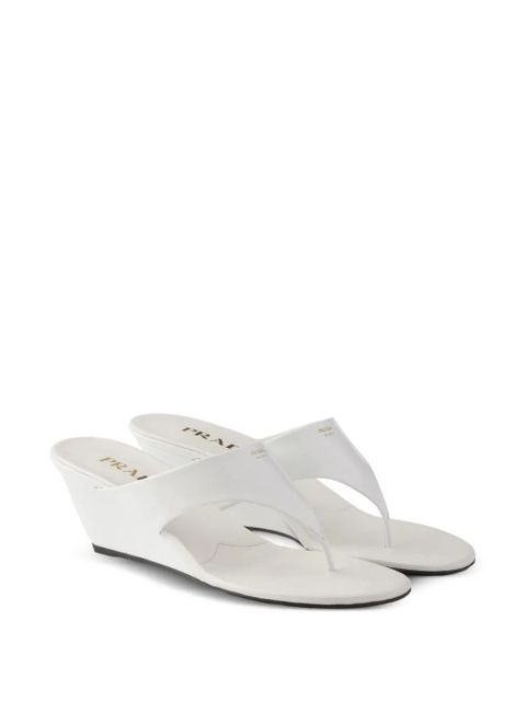 Prada patent-leather wedge sandals - White - zdjęcie produktu nr 2