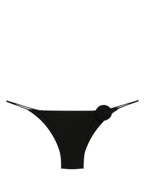 La Reveche Ashar floral-appliqué bikini bottom - Black - zdjęcie produktu nr 1