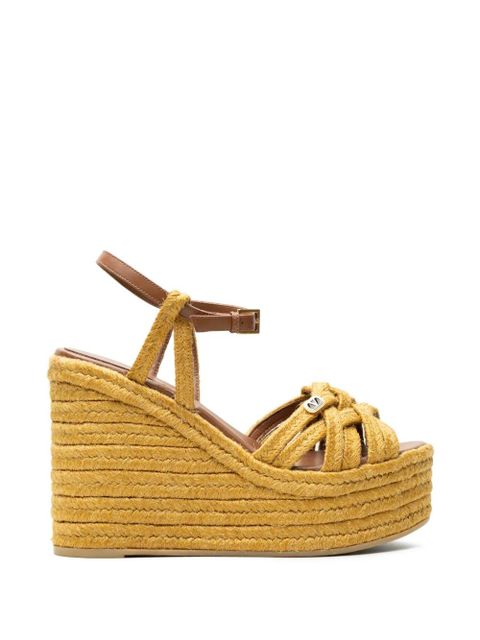 Valentino Garavani VLogo Signature braided wedge sandals - Neutrals - zdjęcie produktu nr 1