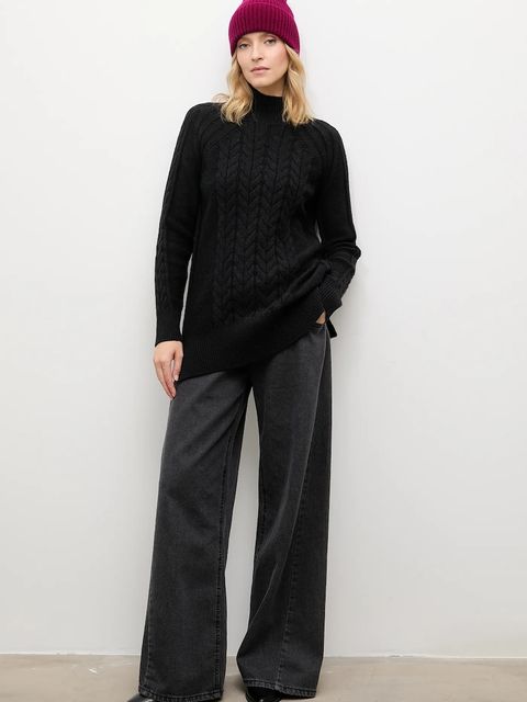 Answear.LAB czapka wełniana kolor fioletowy