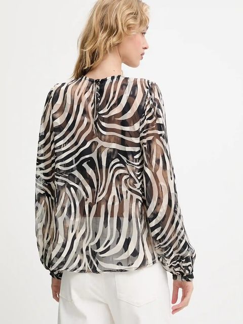 Answear.LAB bluzka damska kolor beżowy wzorzysta - zdjęcie produktu nr 2