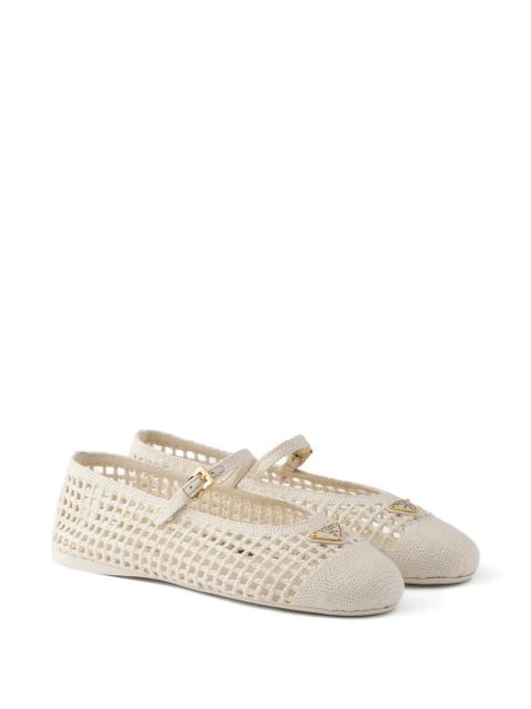 Prada crochet ballet flats - Neutrals