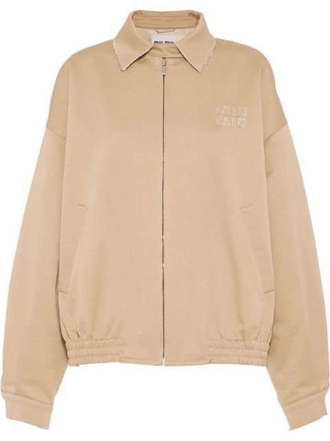 Miu Miu oversized cotton blouson jacket - Neutrals - zdjęcie produktu nr 1