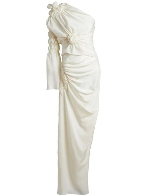 KHAITE Apollo one-shoulder draped long dress - Neutrals - zdjęcie produktu nr 1