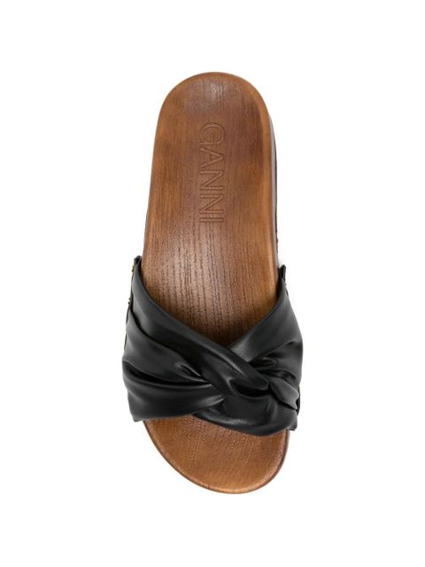 GANNI studded knotted sandals - Black