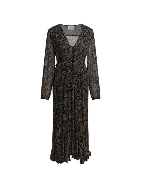 MARANT ÉTOILE Briane V-neck midi dress - Black - zdjęcie produktu nr 1