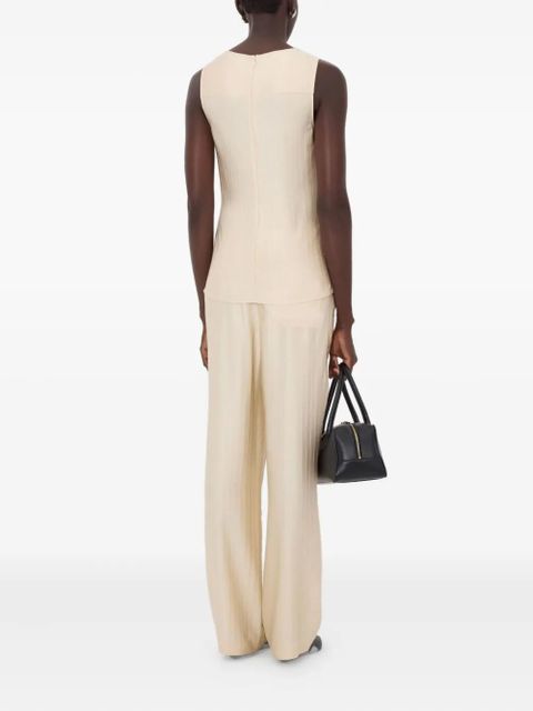 LouLou de Saison fonda striped draped top - Neutrals