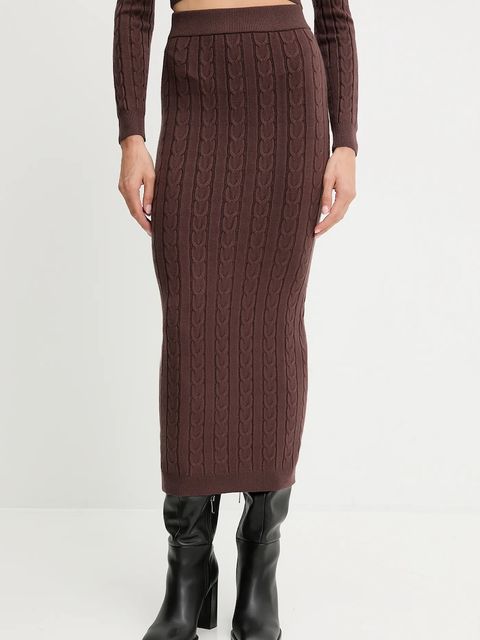 Answear.LAB sweter i spódnica damski kolor brązowy