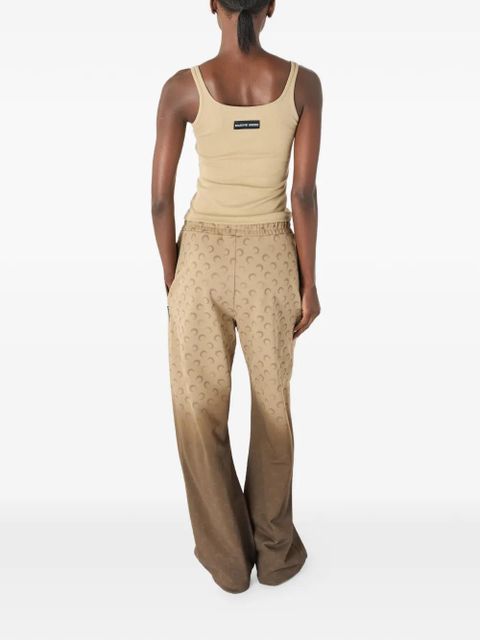 Marine Serre moon logo ribbed tank top - Neutrals