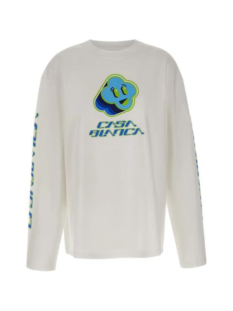 Casablanca graphic-print long-sleeve T-shirt - White - zdjęcie produktu nr 1