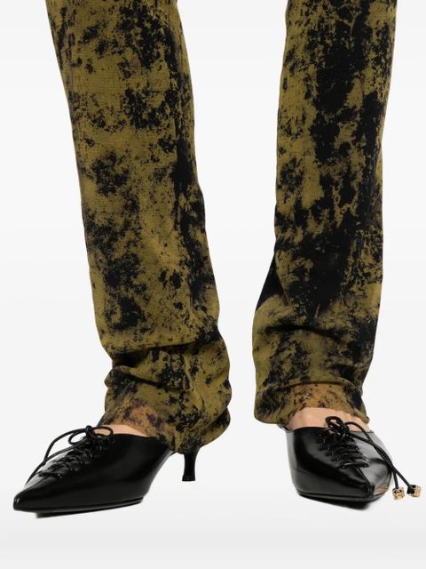 Jean Paul Gaultier abstract-pattern print trousers - Black