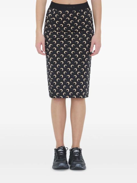Marine Serre moon-print midi skirt - Black - zdjęcie produktu nr 1