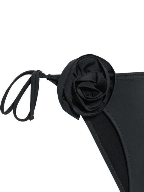 Moschino floral-applique side-tie bikini bottoms - Black