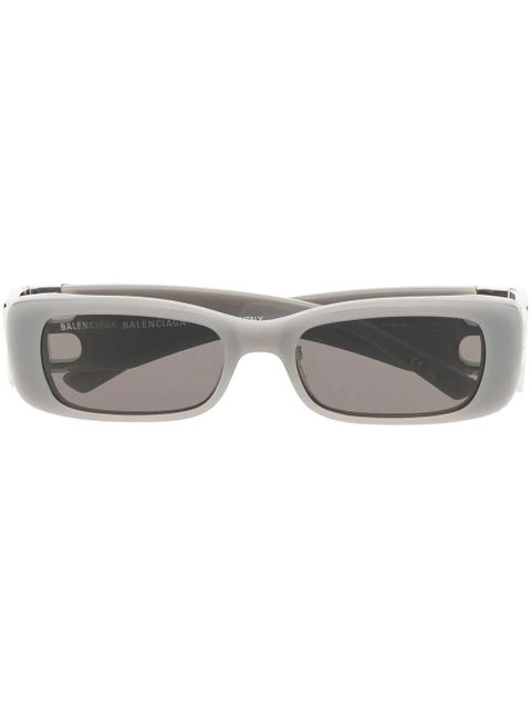 Balenciaga Eyewear logo-plaque rectangle-frame sunglasses - Grey - zdjęcie produktu nr 1