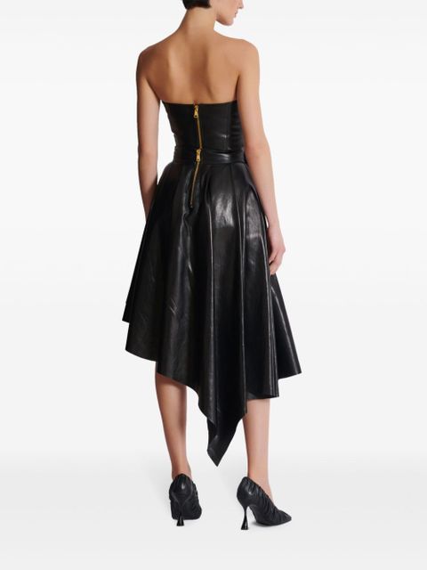 Balmain asymmetric leather skirt - Black