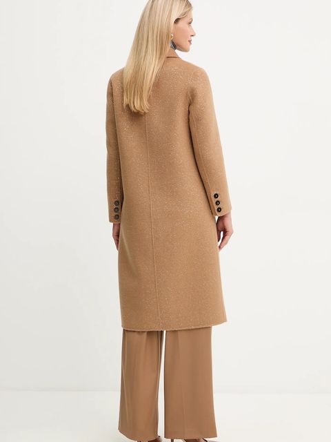 Simona Corsellini płaszcz wełniany kolor brązowy A25CPCPV0202 - zdjęcie produktu nr 2