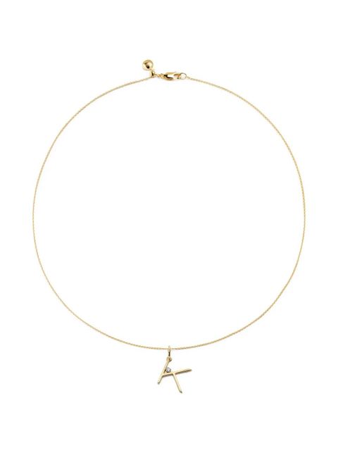 Monica Vinader solitaire diamond initial K pendant - Gold - zdjęcie produktu nr 1