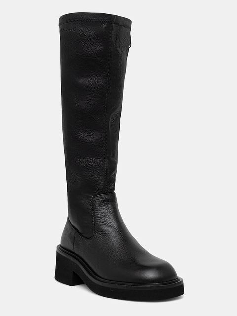 Tommy Jeans kozaki TJW STRETCHY LONG BOOT damskie kolor czarny na słupku EN0EN02851 - zdjęcie produktu nr 1
