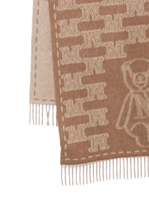 Max Mara teddy-motif cashmere scarf - Neutrals