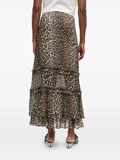 GANNI leopard-print skirt - Neutrals