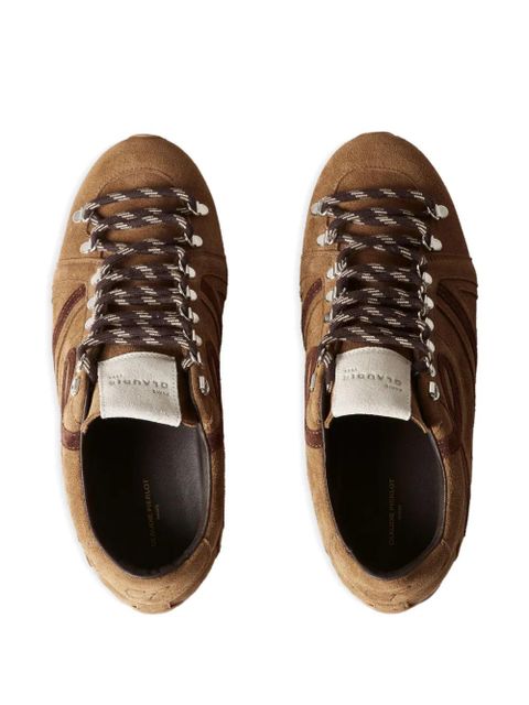 Claudie Pierlot suede leather lace-up sneakers - Brown