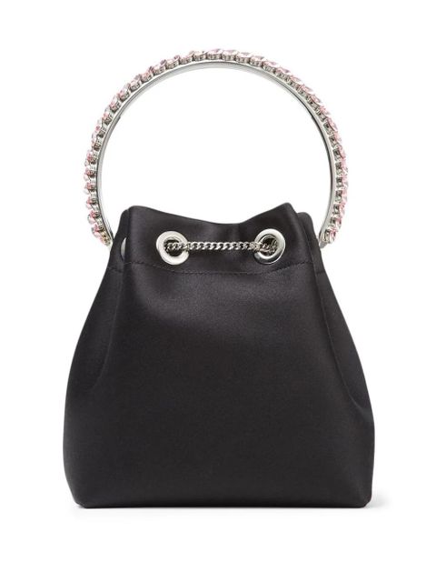 Jimmy Choo Bon Bon crystal-embellished satin bag - Black - zdjęcie produktu nr 2