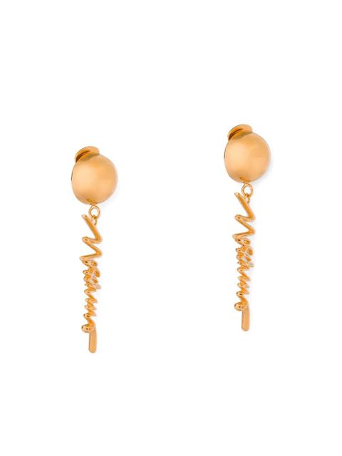 Moschino logo-lettering drop earrings - Gold - zdjęcie produktu nr 2