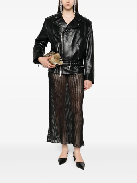 Alessandra Rich leather biker jacket - Black