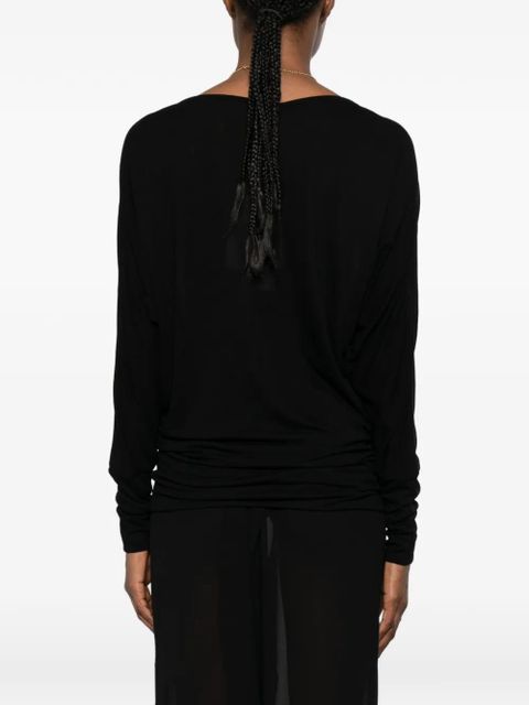 TOTEME boat-neck long-sleeve top - Black