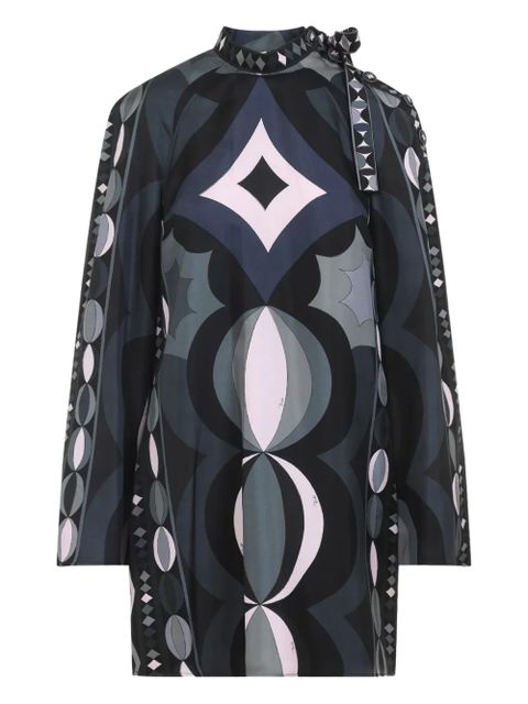 PUCCI geometric-print high-neck dress - Black - zdjęcie produktu nr 1