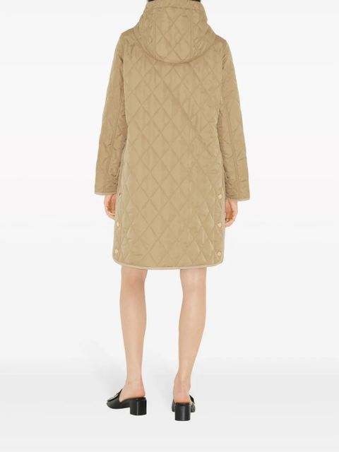 Burberry diamond-quilted hooded parka coat - Neutrals