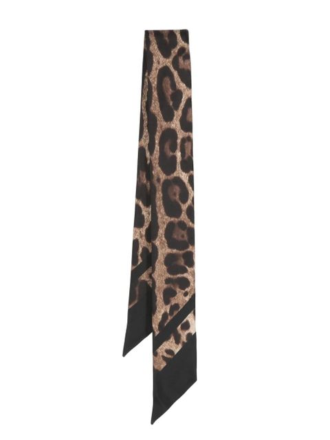 Dolce & Gabbana leopard-print silk scarf - Black - zdjęcie produktu nr 1