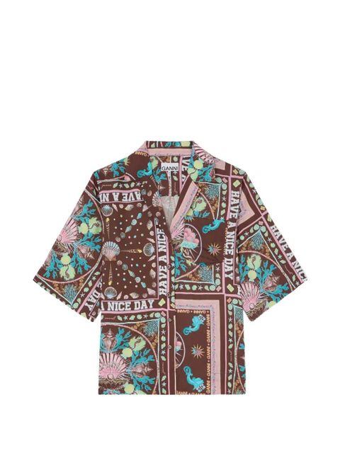 GANNI printed shirt - Brown - zdjęcie produktu nr 1