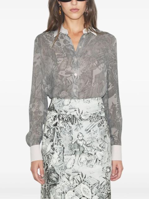 Tory Burch printed viscose shirt - Grey - zdjęcie produktu nr 2