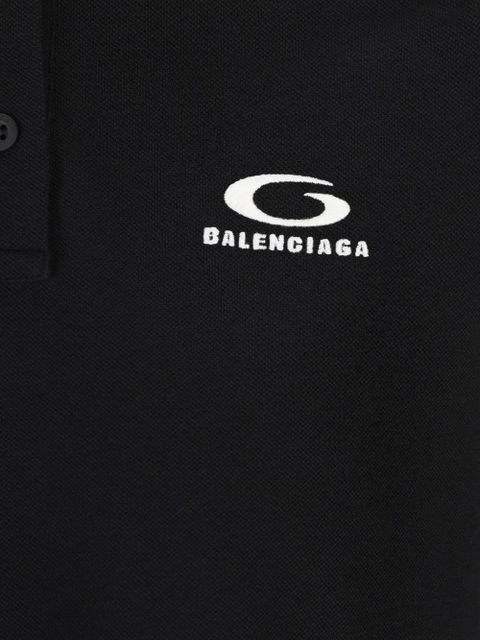 Balenciaga logo-embroidery polo shirt - Black - zdjęcie produktu nr 2