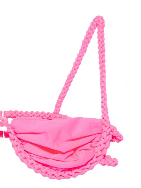 Isa Boulder braided-trim bikini top - Pink