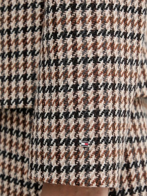 Tommy Hilfiger marynarka wełniana kolor brązowy jednorzędowa wzorzysta WW0WW48266