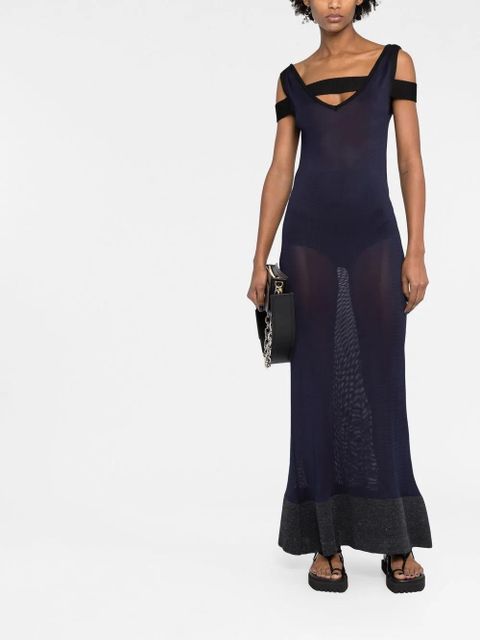 Jacquemus semi-sheer maxi dress - Blue - zdjęcie produktu nr 2