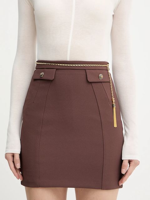 Elisabetta Franchi spódnica kolor brązowy mini prosta GO14857E2 - zdjęcie produktu nr 1