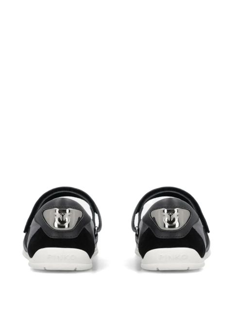 PINKO pink-detail strap sneakers - Black