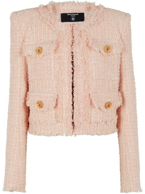 Balmain collarless tweed jacket - Pink - zdjęcie produktu nr 1