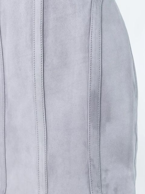 Balmain stitched detail pencil skirt - Grey