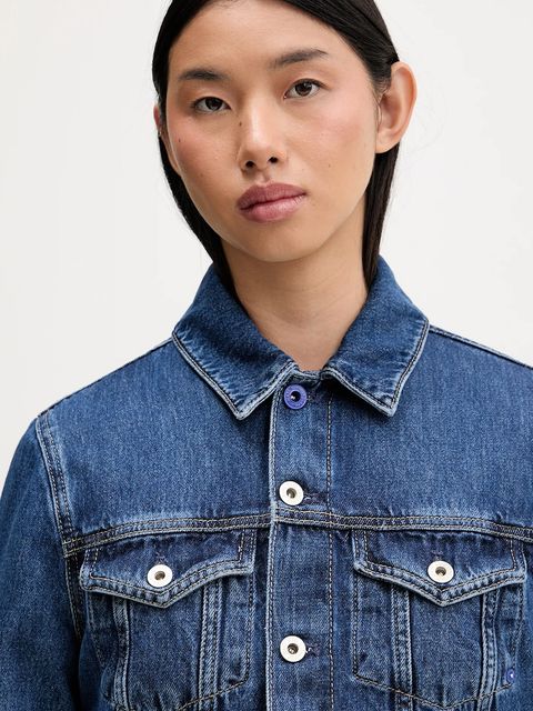 Karl Lagerfeld Jeans kurtka jeansowa kolor granatowy przejściowa A1W14002