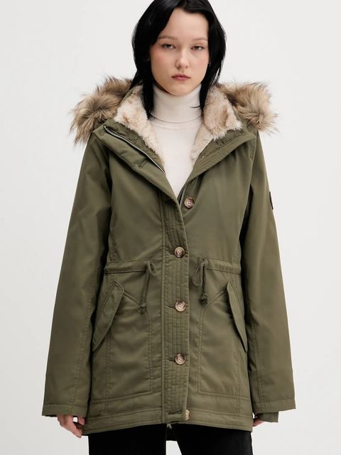 Hollister Co. parka kolor zielony przejściowa KI344-5053-330 - zdjęcie produktu nr 1